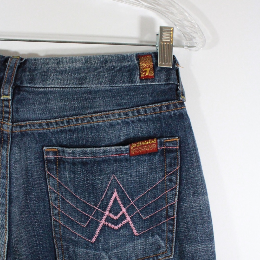 7 For All Mankind Bootcut Jeans with Pink Stitch